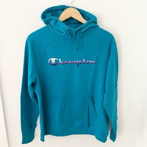 Champion Powerblend Teal Ombre Hoody Women’s Large
